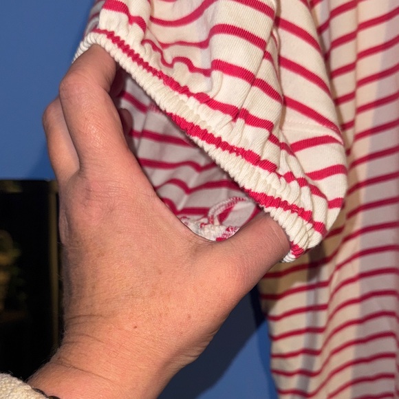 💓🤍🎈💭Chic Striped Blouse with Puff Sleeves - Picture 10 of 12